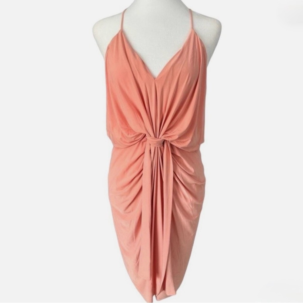 Misa Peach Draped Women's Dress
